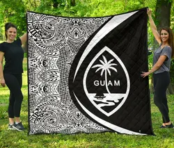 Guam Coat Of Arms Polynesian Premium Quilt  Circle Style  04 J2  Quilt and Home Decor