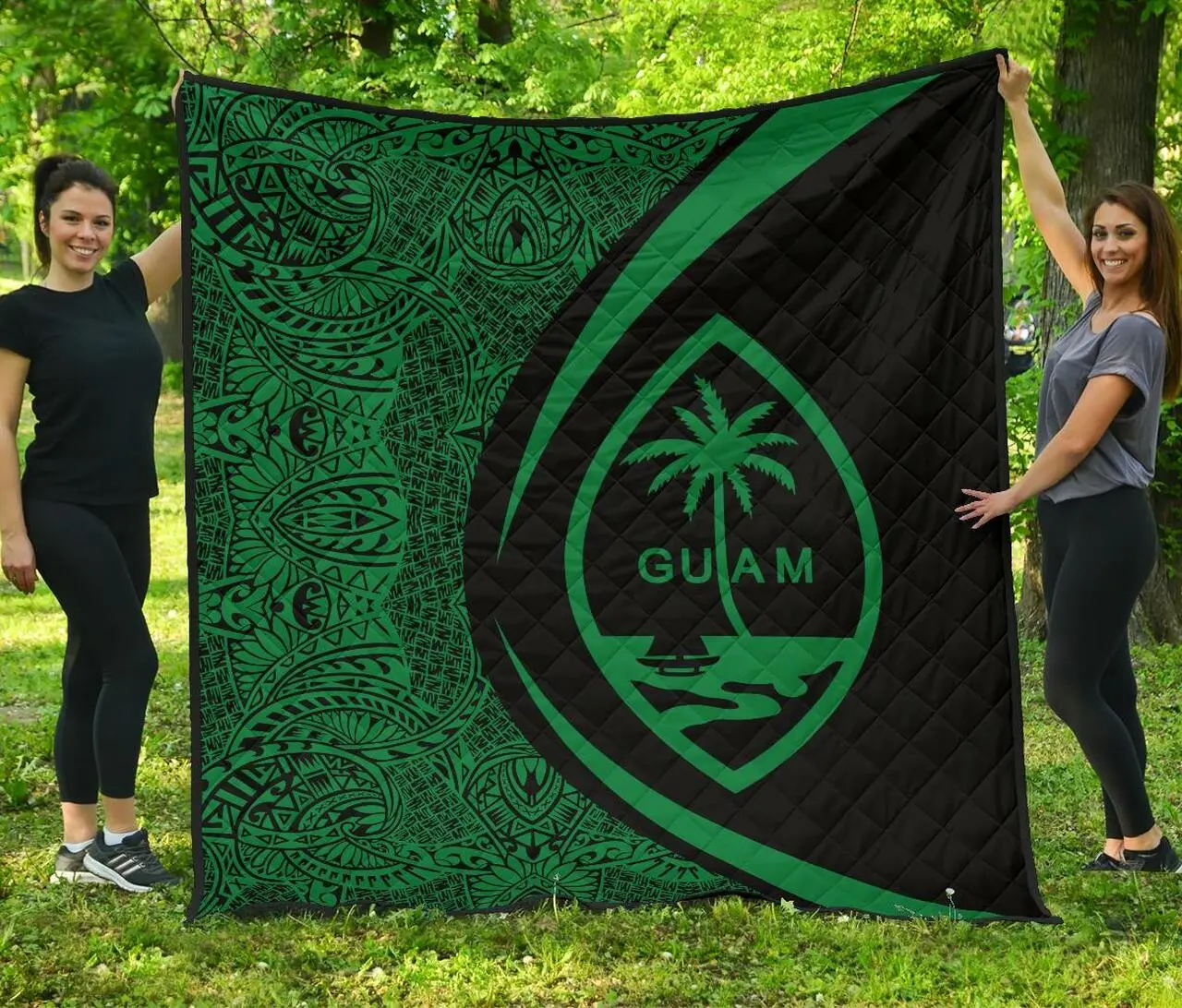 Guam Coat Of Arms Polynesian Premium Quilt Circle Style 05 J2 Quilt and Home Decor