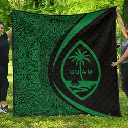 Guam Coat Of Arms Polynesian Premium Quilt  Circle Style  05 J2  Quilt and Home Decor