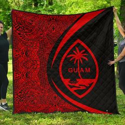 Guam Coat Of Arms Polynesian Premium Quilt  Circle Style  06 J2  Quilt and Home Decor