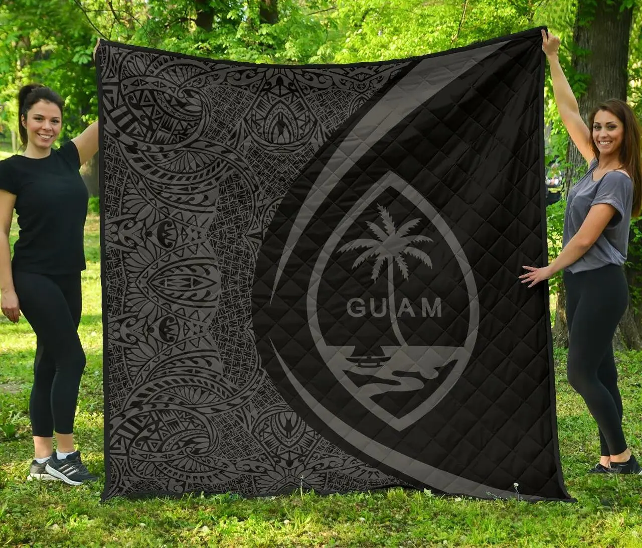 Guam Coat Of Arms Polynesian Premium Quilt Circle Style 07 J2 Quilt and Home Decor