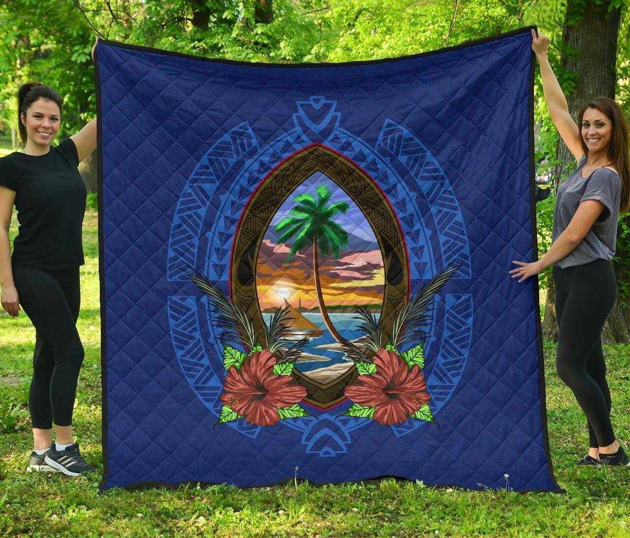 Guam Coat Of Arms Polynesian Quilt J2 Quilt Quilt and Home Decor