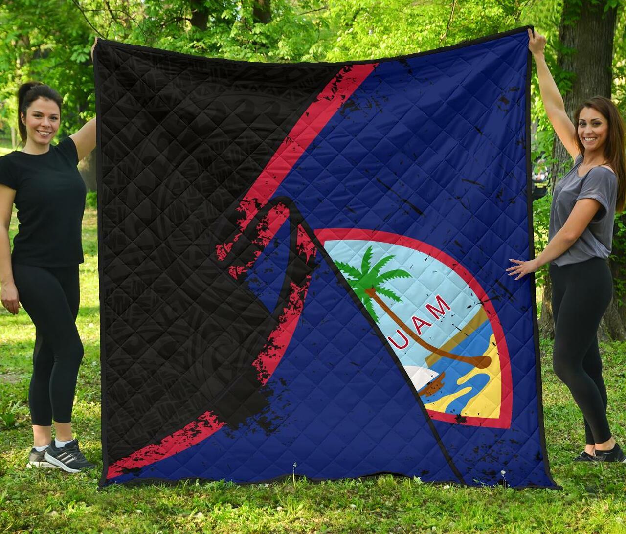 Guam Special Grunge Flag Premium Quilt A02 Quilt and Home Decor