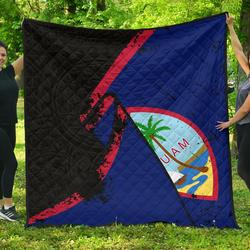 Guam Special Grunge Flag Premium Quilt A02  Quilt and Home Decor