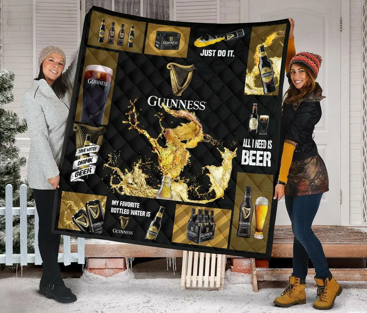 Guinness All I Need Is Beer Gift Idea Quilt and Home Decor
