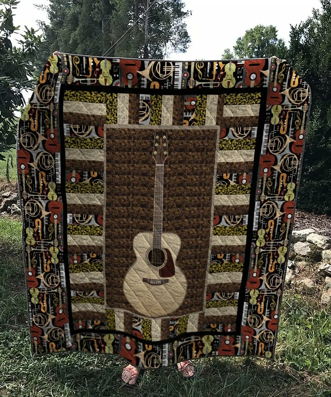 Guitar 1 Quilt and Home Decor