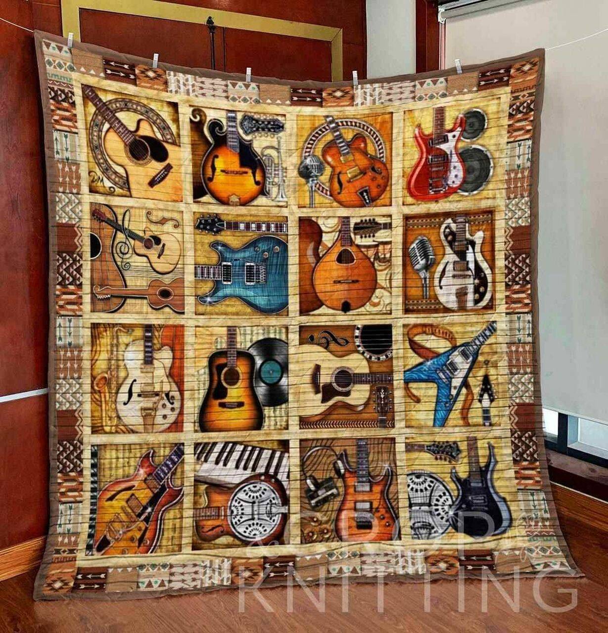 Guitar 2 Blanket Th1307 Quilt and Home Decor