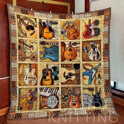 Guitar 2 Blanket Th1307 Quilt and Home Decor