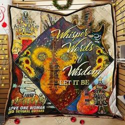 Guitar Cl14100247Mdq Quilt Blanket and Home Decor
