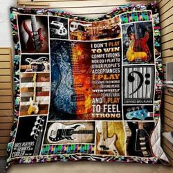 Guitar Cl18100308Mdq Quilt Blanket and Home Decor