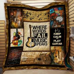 Guitar Cl2100216Mdq Quilt Blanket and Home Decor
