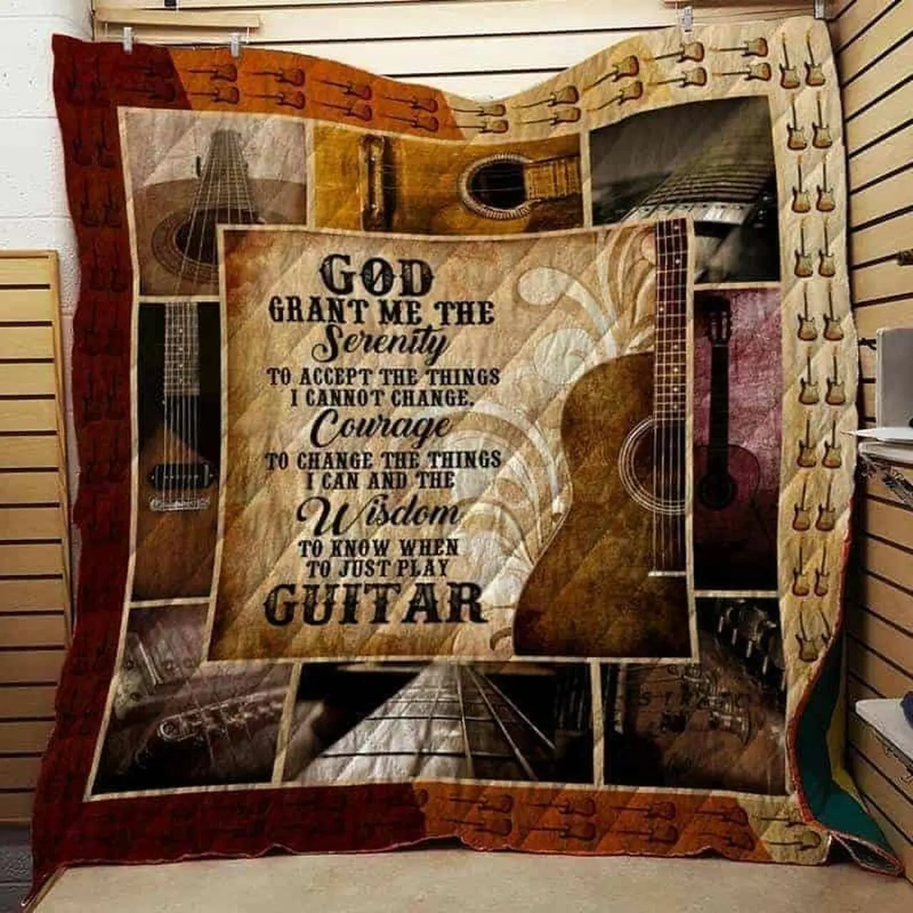 Guitar Cla1610648Q Quilt Blanket and Home Decor