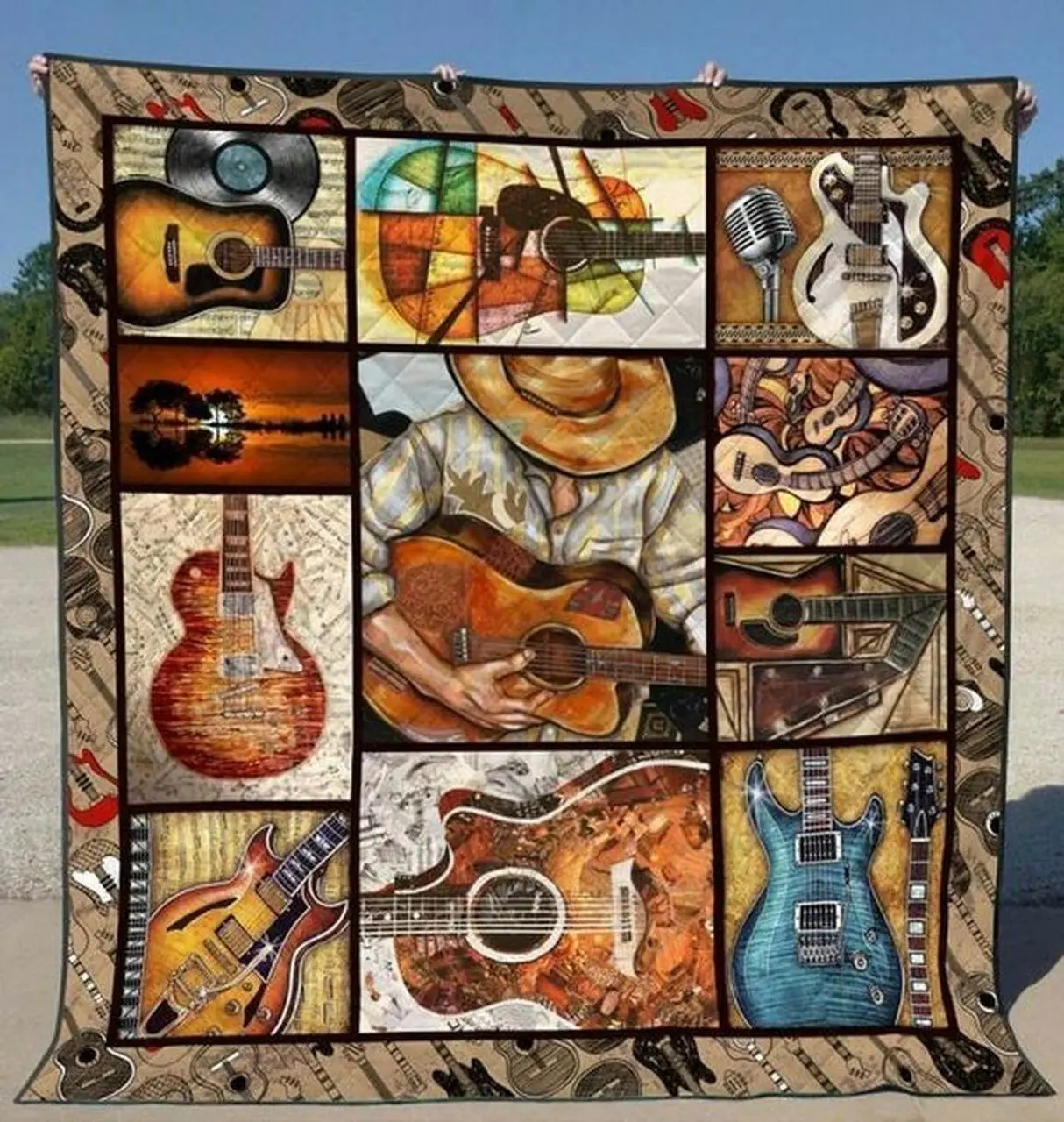 Guitar Dtc2410192 Quilt Blanket and Home Decor