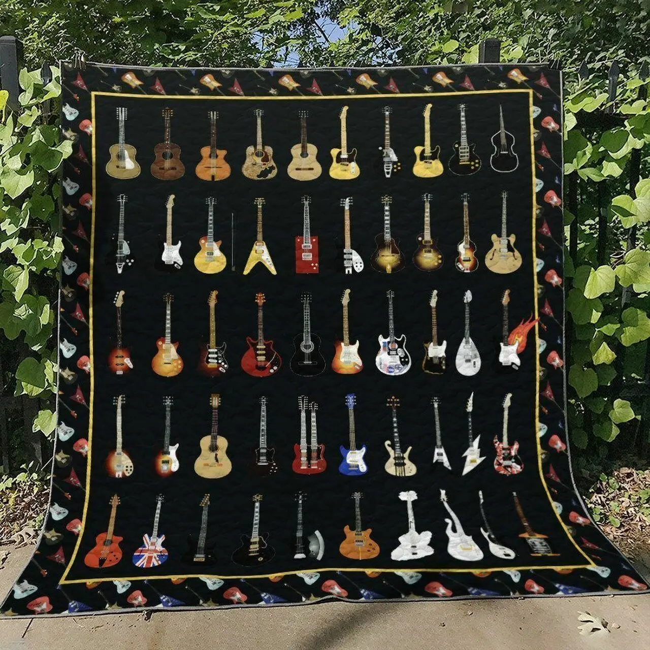 Guitar Hn220706B Quilt Blanket and Home Decor