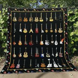 Guitar Hn220706B Quilt Blanket and Home Decor