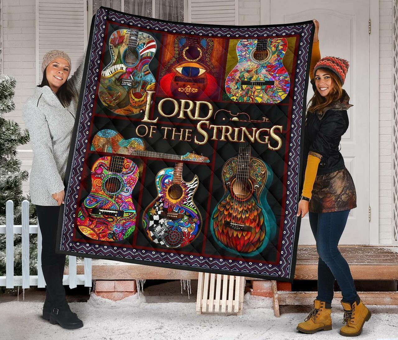 Guitar Lord Of The Strings Gift For Guitar Lover Quilt and Home Decor