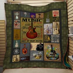 Guitar Music Quilt and Home Decor