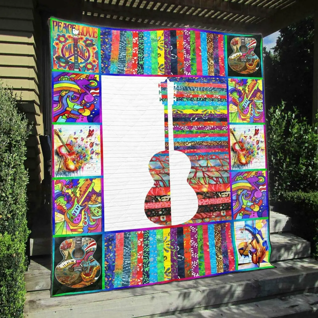 Guitar Na110703B Tbg Quilt Blanket and Home Decor