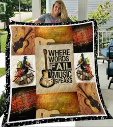 Guitar Play It With Heart Quilt Blanket Christmas Christmas Gifts Merry Christmas Holiday Gifts Gift Dhc03011290Dd and Home Decor