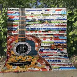 Guitar Poster Pk270526 Quilt Blanket and Home Decor