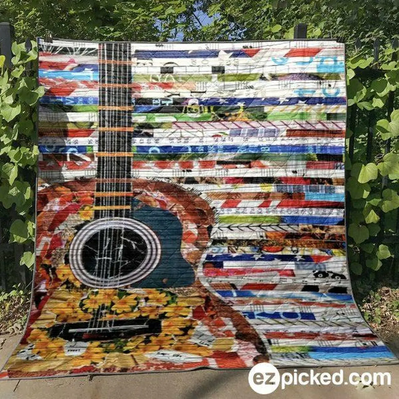 Guitar Poster Quilt Blanket Tt99 Quilt and Home Decor