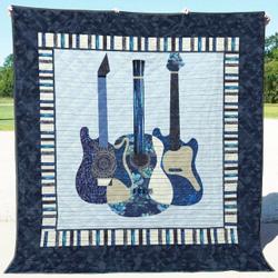 Guitar Qh260703C Tbg Quilt Blanket and Home Decor