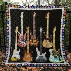 Guitar Quilt Blanket Ver 10  Quilt and Home Decor