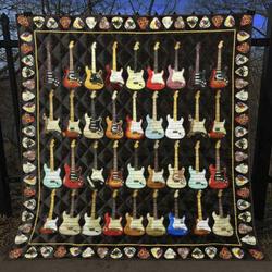 Guitar Quilt Blanket Ver 16  Quilt and Home Decor