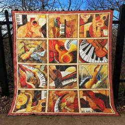 Guitar Quilt Blanket Ver 9  Quilt and Home Decor