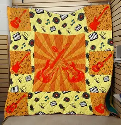 Guitar Style One Quilt and Home Decor
