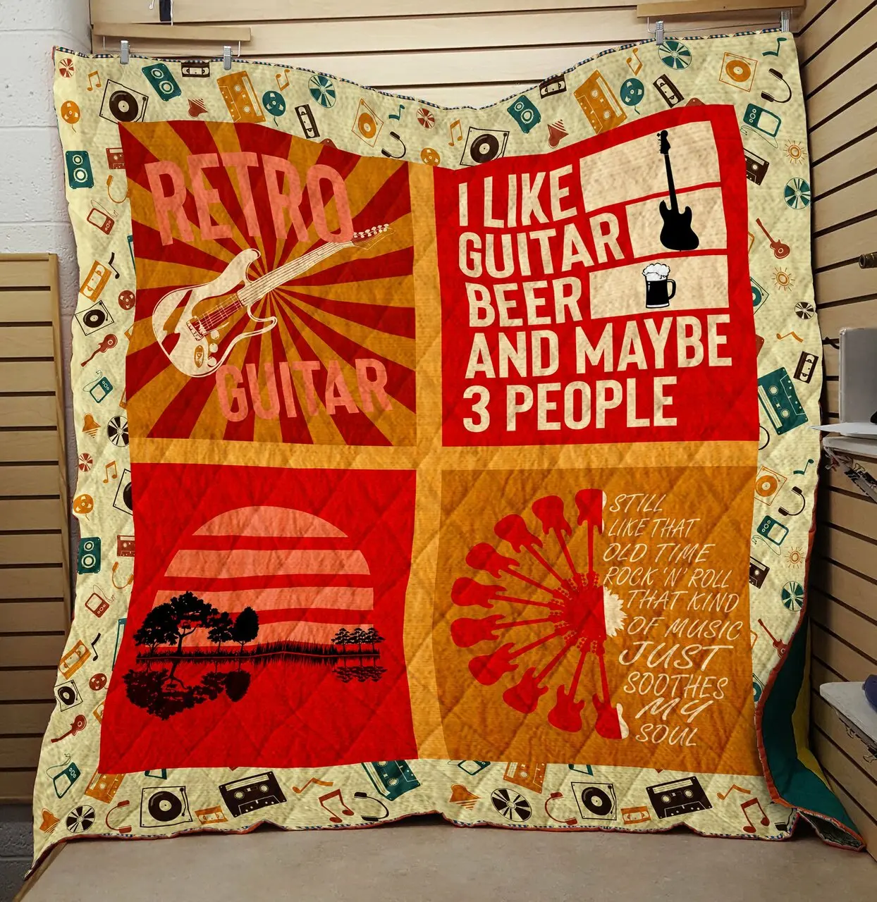 Guitar Style Quilt and Home Decor