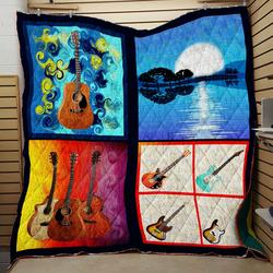 Guitar Style Quilt Fabric Cover and Home Decor