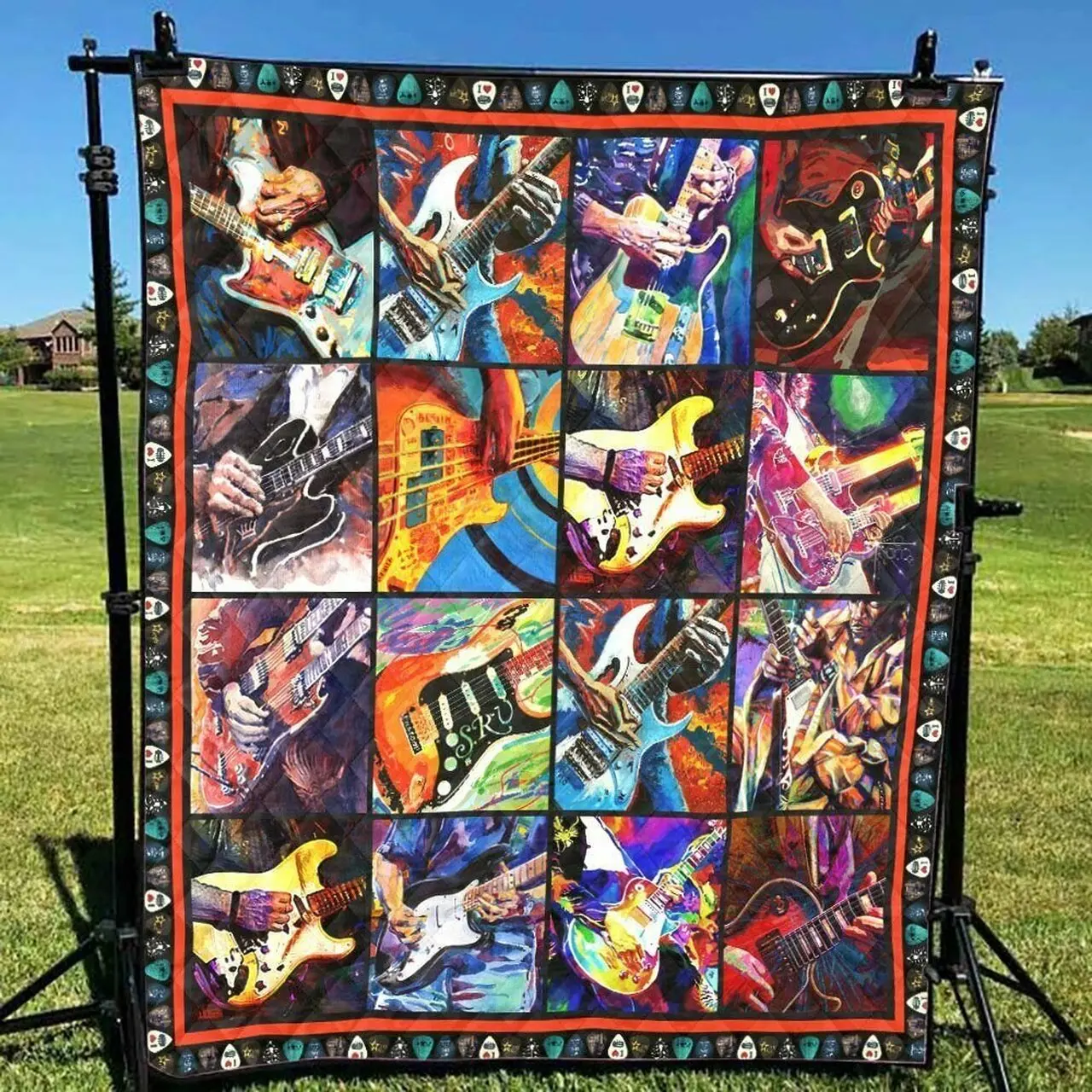 Guitar Tg040726A Tbg Quilt Blanket and Home Decor