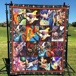 Guitar Tg050701A Tbg Quilt Blanket and Home Decor
