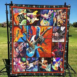 Guitar Tg050702A Tbg Quilt Blanket and Home Decor
