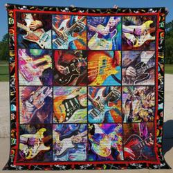 Guitar Tu080707A Tbg Quilt Blanket and Home Decor