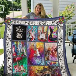 Guitarist Rock Music Quilt and Home Decor