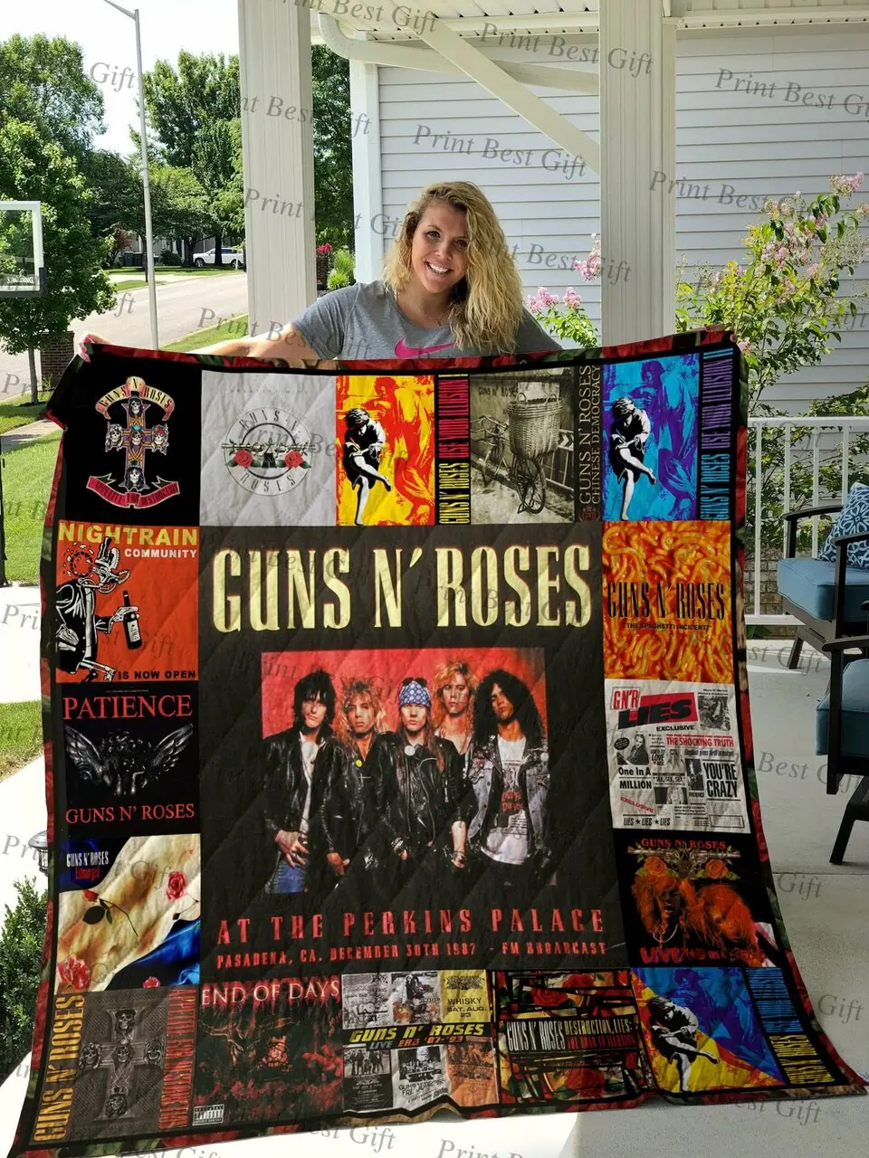 Guns N’ Roses Poster Quilt Blanket Ver 2 and Home Decor