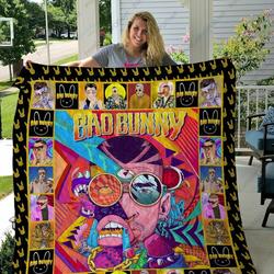 H Bad Bunny Quilt Blanket Ver 1 and Home Decor