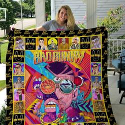 H Bad Bunny Quilt Blanket Ver 2 and Home Decor