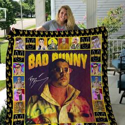 H Bad Bunny Quilt Blanket Ver 3 and Home Decor