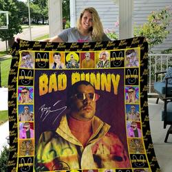H Bad Bunny Quilt Blanket Ver 4 and Home Decor
