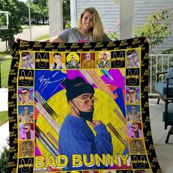 H Bad Bunny Quilt Blanket Ver 5 and Home Decor