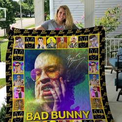 H Bad Bunny Quilt Blanket Ver 6 and Home Decor