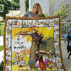 H Calvin And Hobbes Quilt Blanket Ver 1 and Home Decor