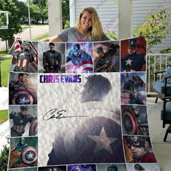 H Captain American Quilt Blanket and Home Decor