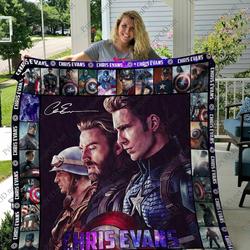H Captain American Quilt Blanket Ver 1 and Home Decor