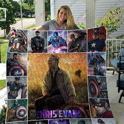 H Captain American Quilt Blanket Ver 3 and Home Decor