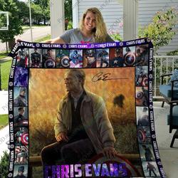 H Captain American Quilt Blanket Ver 4 and Home Decor