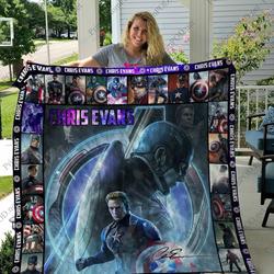 H Captain American Quilt Blanket Ver 5 and Home Decor